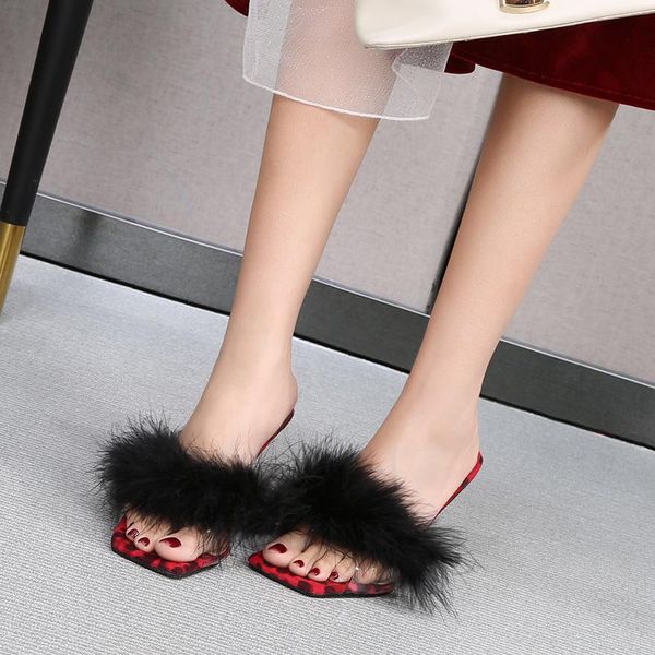 slippers ladies feather furry slide-on open toe interest high heels crystal heel outdoor multi colors mules summer 2021, Black
slippers ladies feather furry slide-on open toe interest high heels crystal heel outdoor multi colors mules summer 2021, Black