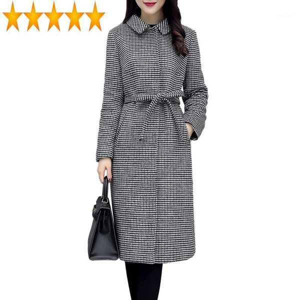 women's wool & blends spring 2021 autumn coat women long plaid houndstooth woolen female jacket elegant womens coats sobretudo kj748, Black
women's wool & blends spring 2021 autumn coat women long plaid houndstooth woolen female jacket elegant womens coats sobretudo kj748, Black