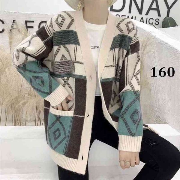 autumn and winter korean sweater cardigan women's mid-length loose lazy style contrast knitted jacket trend 210427, White;black
autumn and winter korean sweater cardigan women's mid-length loose lazy style contrast knitted jacket trend 210427, White;black