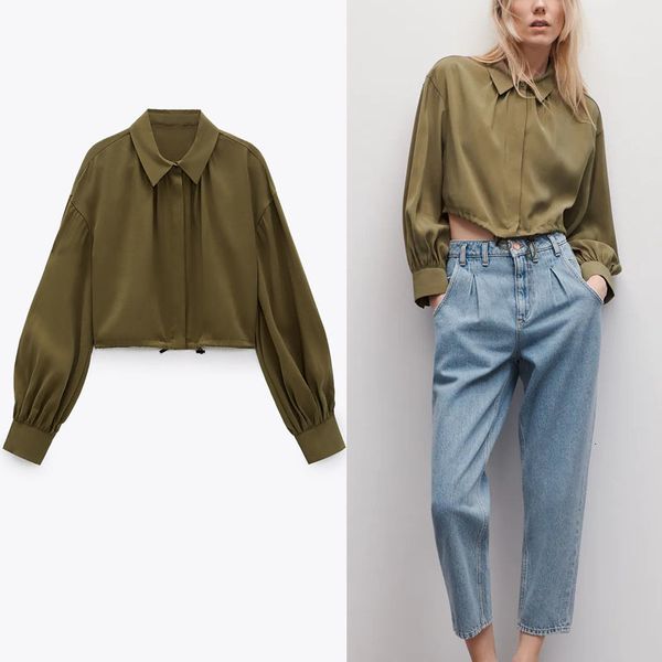 dresses green cropped shirt women long sleeve elastic drawstring hem vintage shirts woman chic front button flowy spring top, Black;gray
dresses green cropped shirt women long sleeve elastic drawstring hem vintage shirts woman chic front button flowy spring top, Black;gray