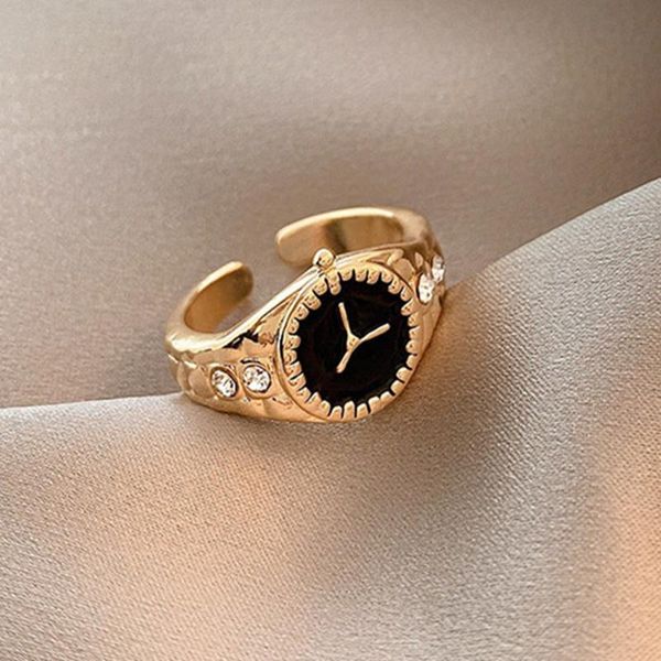 cluster rings creative minimalist gold color ring watch crystal female for women girl jewelry finger open, Golden;silver
cluster rings creative minimalist gold color ring watch crystal female for women girl jewelry finger open, Golden;silver