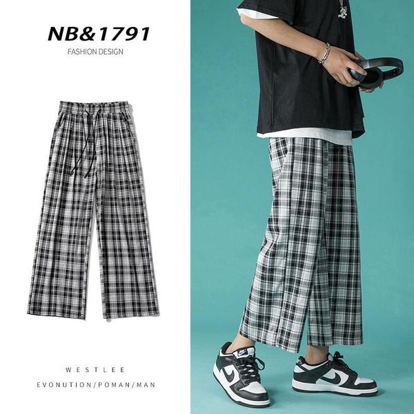summer cotton plaid pants men's fashion thin casual men streetwear korean loose straight wide-leg mens s-2xl, Black
summer cotton plaid pants men's fashion thin casual men streetwear korean loose straight wide-leg mens s-2xl, Black