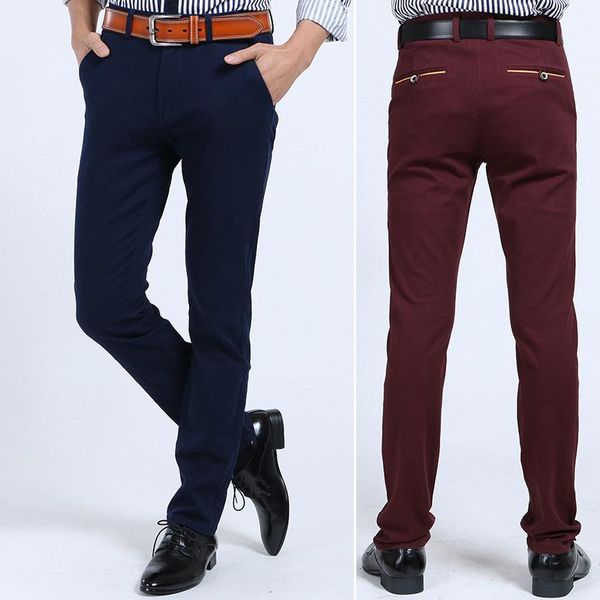 men's pants casual fitness straight cotton blends long trousers plus size 2021 spring fall elastic navy wine young slacks, Black 
men's pants casual fitness straight cotton blends long trousers plus size 2021 spring fall elastic navy wine young slacks, Black