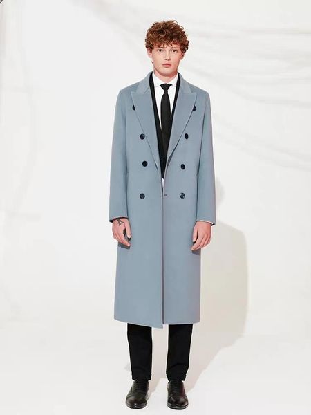 men's wool & blends england style custom woolen overcoat luxury loose double breasted warm long-length trench coat male thick jacket, Black
men's wool & blends england style custom woolen overcoat luxury loose double breasted warm long-length trench coat male thick jacket, Black