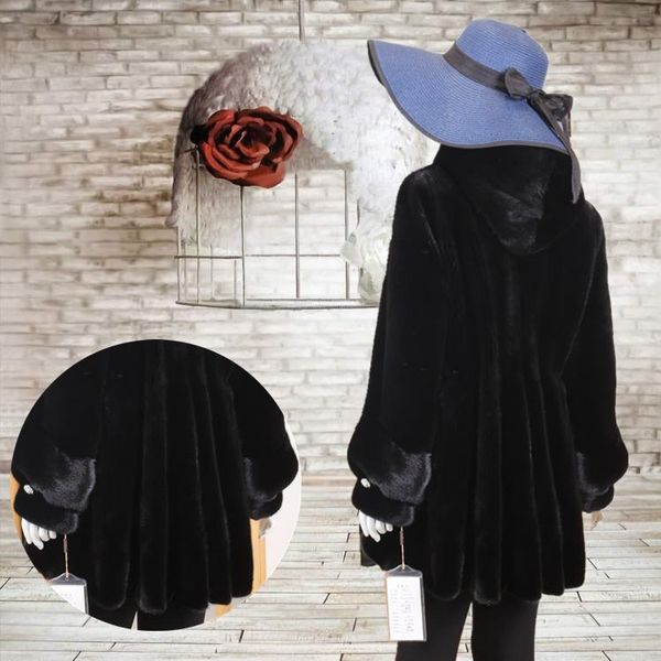 women's fur & faux real mink coat full pelt medium long section suede hair down overcoat korean version of jacket hooded female, Black
women's fur & faux real mink coat full pelt medium long section suede hair down overcoat korean version of jacket hooded female, Black
