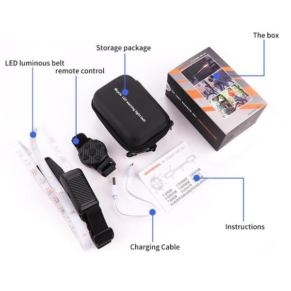 portable searchlight for bicycle outdoor safety warning light belt 4 flash mode turn lefurn right/sos/colorful led strip lanterns
portable searchlight for bicycle outdoor safety warning light belt 4 flash mode turn lefurn right/sos/colorful led strip lanterns