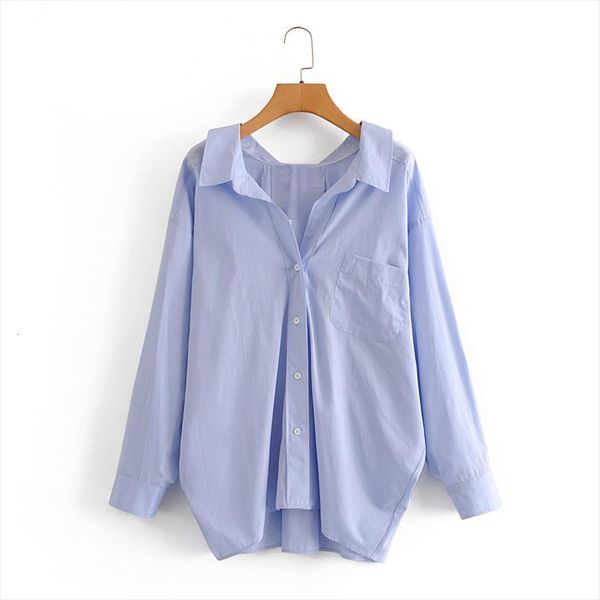 vintage loose casual workwear women shirts office soft blue oversize female blusas, White
vintage loose casual workwear women shirts office soft blue oversize female blusas, White