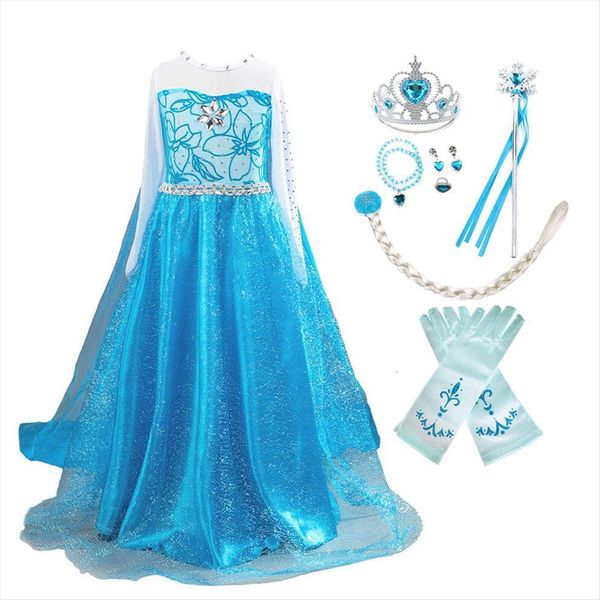 children princess costume snow girl dresses queen party cosplay 2 christmas birthday fancy clothing carnival outfits blue disguise, Red;yellow
children princess costume snow girl dresses queen party cosplay 2 christmas birthday fancy clothing carnival outfits blue disguise, Red;yellow