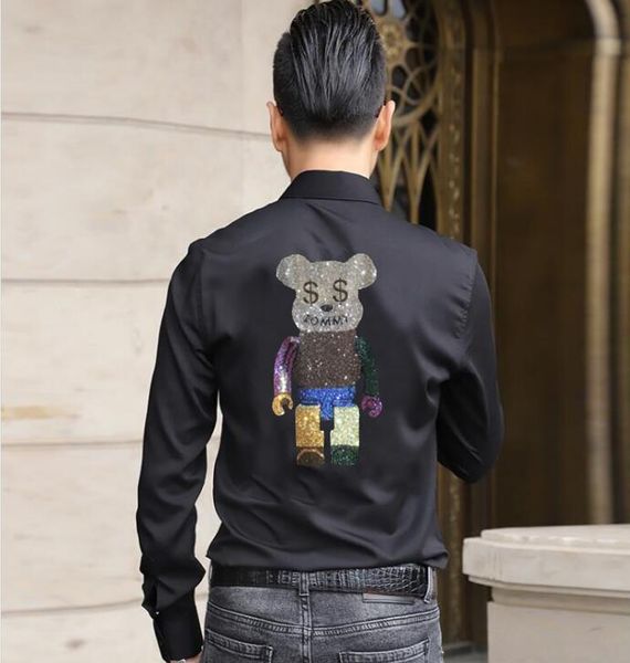 designer drill shirt cartoon young man style polo black white apparels summer and spring, White;black
designer drill shirt cartoon young man style polo black white apparels summer and spring, White;black