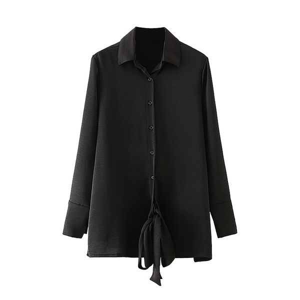 causal women solid soft shirts fashion ladies elegant turn down collar streetwear female chic drawsting blouses 210430, White 
causal women solid soft shirts fashion ladies elegant turn down collar streetwear female chic drawsting blouses 210430, White