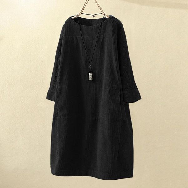 casual dresses 2021 vintage autumn dress women long sleeve pocket solid o neck loose party plus size vestidos#j30, Black;gray
casual dresses 2021 vintage autumn dress women long sleeve pocket solid o neck loose party plus size vestidos#j30, Black;gray