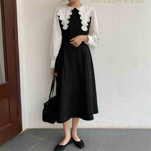 women french retro lace dresses patchwork loose long gentle elegant chic full sleeves female fashion clothe 210525, Black;gray
women french retro lace dresses patchwork loose long gentle elegant chic full sleeves female fashion clothe 210525, Black;gray
