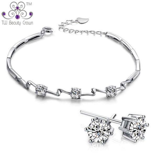 earrings & necklace real 925 pure silver classic white crystal cubic zirconia round stud bracelet fashion wedding jewelry sets
earrings & necklace real 925 pure silver classic white crystal cubic zirconia round stud bracelet fashion wedding jewelry sets