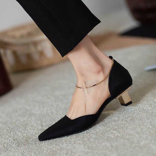 dress shoes heel 5cm beautiful chain design two-piece fashion summer women heels party wedding high pumps, Black
dress shoes heel 5cm beautiful chain design two-piece fashion summer women heels party wedding high pumps, Black