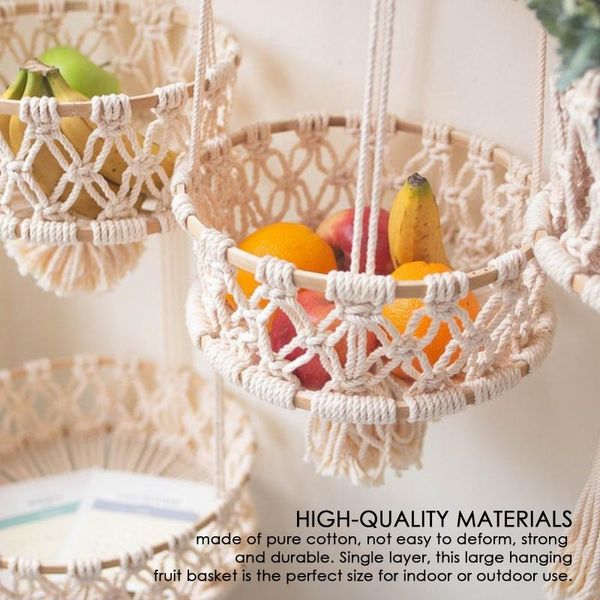 storage baskets 3 tier cotton rope weaving hanging fruit and vegetable basket 3-layer restaurant home decoration
storage baskets 3 tier cotton rope weaving hanging fruit and vegetable basket 3-layer restaurant home decoration