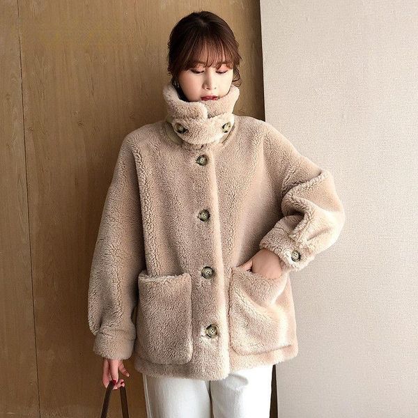 women's fur & faux women 2021 winter real lamb coat female warm natural sheep shearing wool jacket ladies casual single breasted outwea, Black
women's fur & faux women 2021 winter real lamb coat female warm natural sheep shearing wool jacket ladies casual single breasted outwea, Black