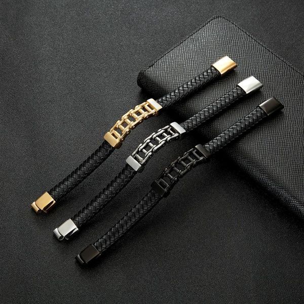 charm bracelets megin d punk personality genuine leather hollow titanium steel for men women couple friend fashion gift jewelry, Golden;silver
charm bracelets megin d punk personality genuine leather hollow titanium steel for men women couple friend fashion gift jewelry, Golden;silver
