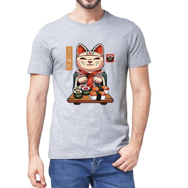 men's t-shirts 100% cotton cat master chef make sushi japanese food funny summer novelty short sleeve t-shirt women casual tee, White;black
men's t-shirts 100% cotton cat master chef make sushi japanese food funny summer novelty short sleeve t-shirt women casual tee, White;black