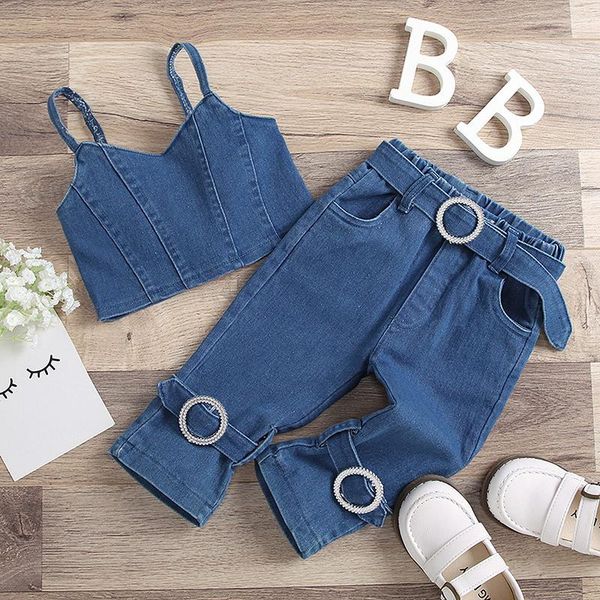 clothing sets 6m-5y infant girls denim set summer outfits suit spaghetti strap camis crop jeans with movable buckle baby toddler, White
clothing sets 6m-5y infant girls denim set summer outfits suit spaghetti strap camis crop jeans with movable buckle baby toddler, White