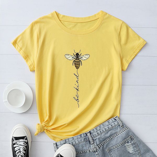 women's plus size t shirt 2021 large cotton short sleeve t-shirt bee kind 
women's plus size t shirt 2021 large cotton short sleeve t-shirt bee kind