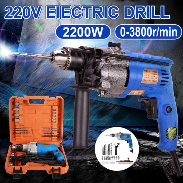 professiona electric drills 2200w 3800rpm brushless handheld impact drill guns torque driver 28pcs tool set with dill bits wrench measuring
professiona electric drills 2200w 3800rpm brushless handheld impact drill guns torque driver 28pcs tool set with dill bits wrench measuring