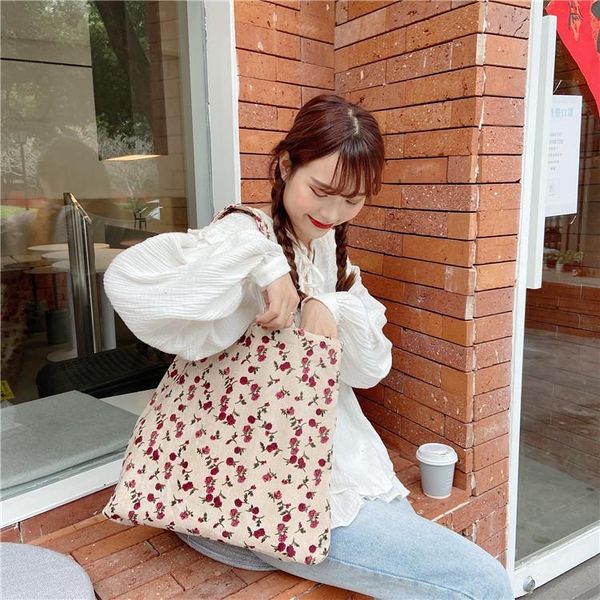spring 2021 rose flower shoulder bag simple corduroy student wholesale shopping for women canvas tote bags
spring 2021 rose flower shoulder bag simple corduroy student wholesale shopping for women canvas tote bags