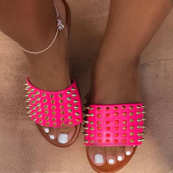 slippers 2021 wild rivet leather female candy color flat with women sandals beach 36-42 sizes, Black
slippers 2021 wild rivet leather female candy color flat with women sandals beach 36-42 sizes, Black