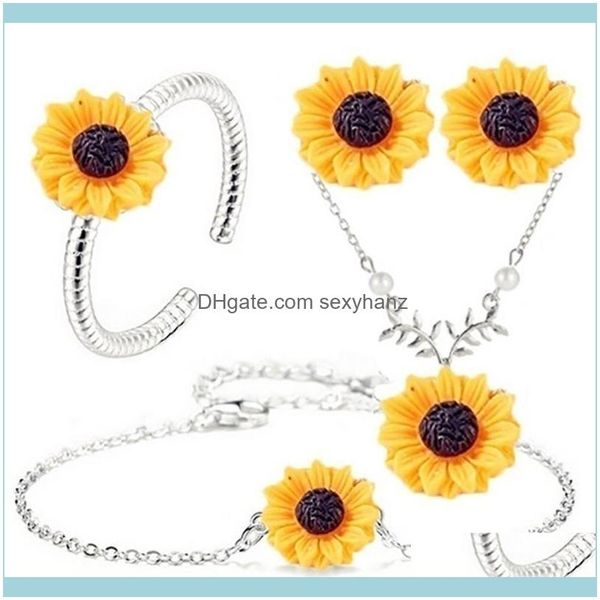 sets jewelrysunflower necklace earrings hand stud jewelry 4-piece set for women & drop delivery 2021 loete, Silver
sets jewelrysunflower necklace earrings hand stud jewelry 4-piece set for women & drop delivery 2021 loete, Silver