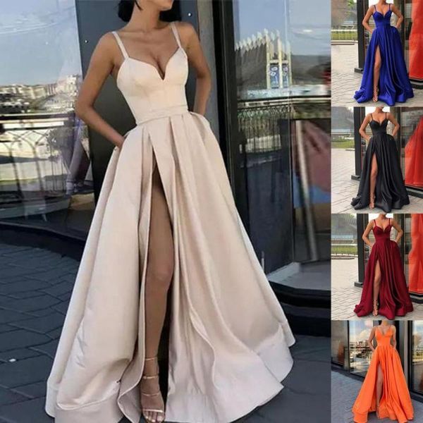 casual dresses woman dress side slit a-line satin sleeveless spaghetti straps banquet sweetheart evening party vestidos, Black;gray
casual dresses woman dress side slit a-line satin sleeveless spaghetti straps banquet sweetheart evening party vestidos, Black;gray