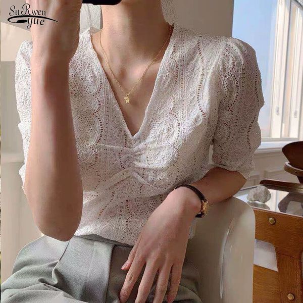 summer women white lace blouses fashion hollow out short sleeve shirts v-neck slim-fit clothes 9655 210427
summer women white lace blouses fashion hollow out short sleeve shirts v-neck slim-fit clothes 9655 210427