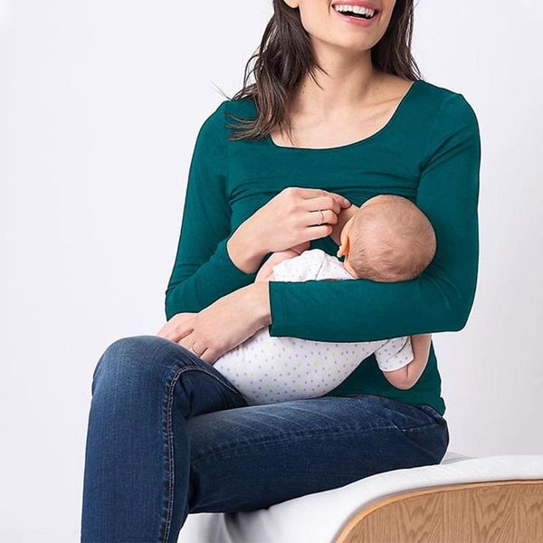 maternity & tees nursing shirt solid color long sleeve o neck tunic women for breastfeeding pregnant #20, White
maternity & tees nursing shirt solid color long sleeve o neck tunic women for breastfeeding pregnant #20, White