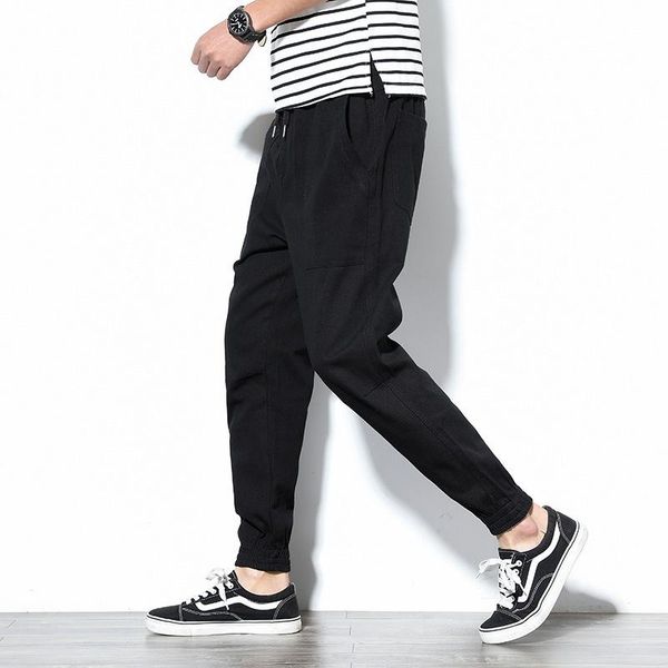 men's solid casual pants strawstring bunch of foot stretchy fashion spring autumn soft comfortable quality male trousers, Black
men's solid casual pants strawstring bunch of foot stretchy fashion spring autumn soft comfortable quality male trousers, Black
