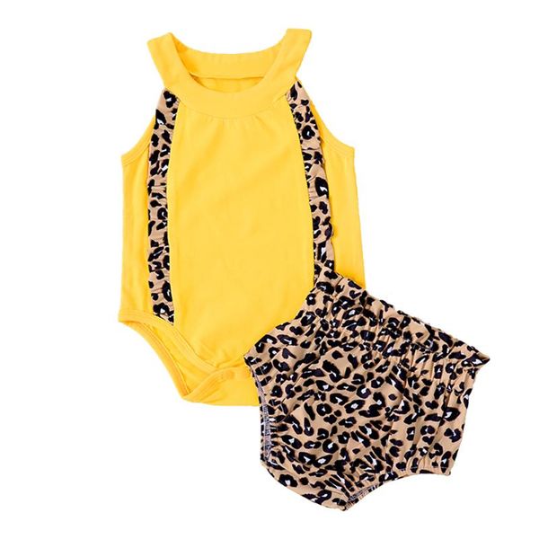 born infant baby girl two piece set, infant's leopard printed sleeveless romper ruffled elastic shorts clothing sets, White
born infant baby girl two piece set, infant's leopard printed sleeveless romper ruffled elastic shorts clothing sets, White