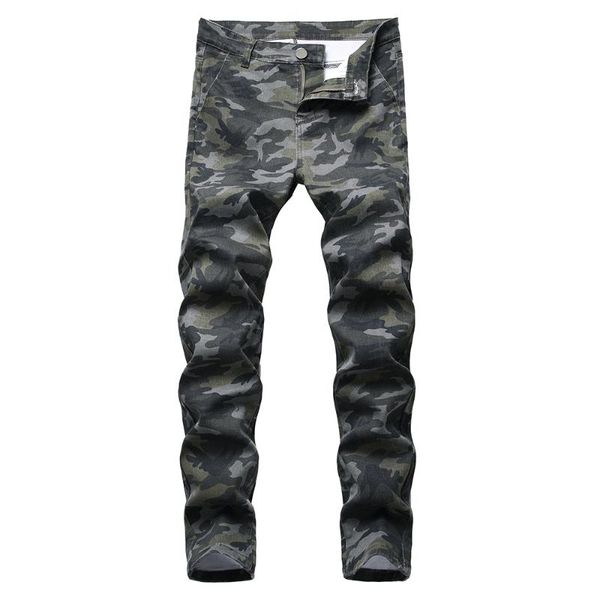 men's jeans camouflage printed military slim straight stretch denim pants trousers, Blue
men's jeans camouflage printed military slim straight stretch denim pants trousers, Blue