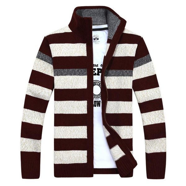 men's sweaters 2021 sweater men autumn winter sweatercoats male thick warm mens striped casual zipper knitwear man, White;black
men's sweaters 2021 sweater men autumn winter sweatercoats male thick warm mens striped casual zipper knitwear man, White;black