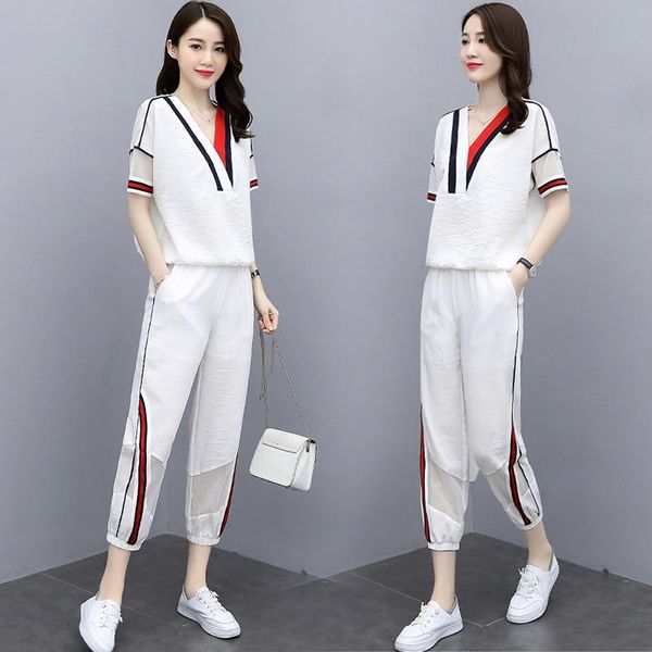women's tracksuits leisure sports suit female 2021 temperament goddess style clothes fashion aging pants two-piece set, Gray
women's tracksuits leisure sports suit female 2021 temperament goddess style clothes fashion aging pants two-piece set, Gray
