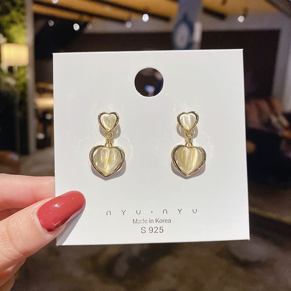 fashion cute earrings for women female vintage elegant gold color minimalist heart design drop earrings wedding party jewelry, Silver
fashion cute earrings for women female vintage elegant gold color minimalist heart design drop earrings wedding party jewelry, Silver