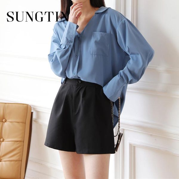women's blouses & shirts sungtin soft office lady oversized shirt women blouse v neck 2021 ol black woman casual elegant korean, White
women's blouses & shirts sungtin soft office lady oversized shirt women blouse v neck 2021 ol black woman casual elegant korean, White
