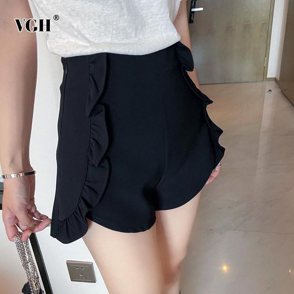 women's shorts vgh black minimalist patchwork ruffles for women high waist zipper casual short pants female summer fashion clothing 202, White;black
women's shorts vgh black minimalist patchwork ruffles for women high waist zipper casual short pants female summer fashion clothing 202, White;black