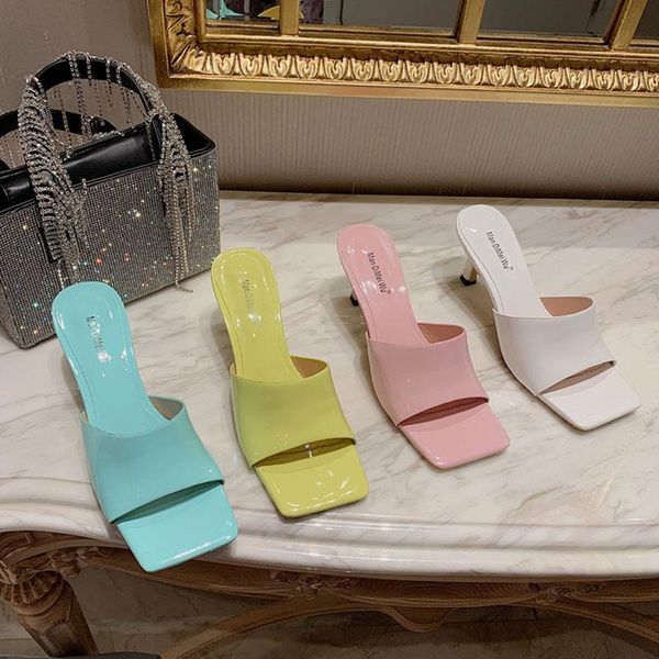 slippers 2021 summer women slipper fashion candy colors patent leather sandal shoes ladies thin high heel slides female flip flop, Black
slippers 2021 summer women slipper fashion candy colors patent leather sandal shoes ladies thin high heel slides female flip flop, Black