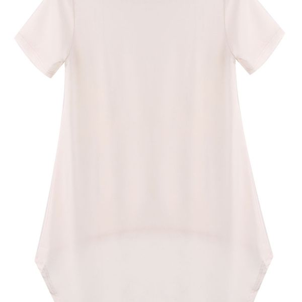 women chiffon t-shirt casual style loose short regular sleeve round neck solid color long length selling 210522, White
women chiffon t-shirt casual style loose short regular sleeve round neck solid color long length selling 210522, White