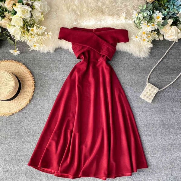 black red cross off shoulder party women solid zipper backless slim waist midi summer female elegant a-line dress, Black;gray
black red cross off shoulder party women solid zipper backless slim waist midi summer female elegant a-line dress, Black;gray