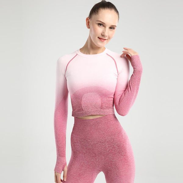 women's t-shirt ombre crop for fitness long sleeve sports woman gym yoga shirts outfit
women's t-shirt ombre crop for fitness long sleeve sports woman gym yoga shirts outfit