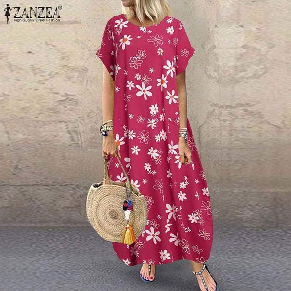 women's blouses & shirts floral sundress zanzea 2021 fashion printed dress casual short sleeve maxi vestidos female summer baggy r, White
women's blouses & shirts floral sundress zanzea 2021 fashion printed dress casual short sleeve maxi vestidos female summer baggy r, White