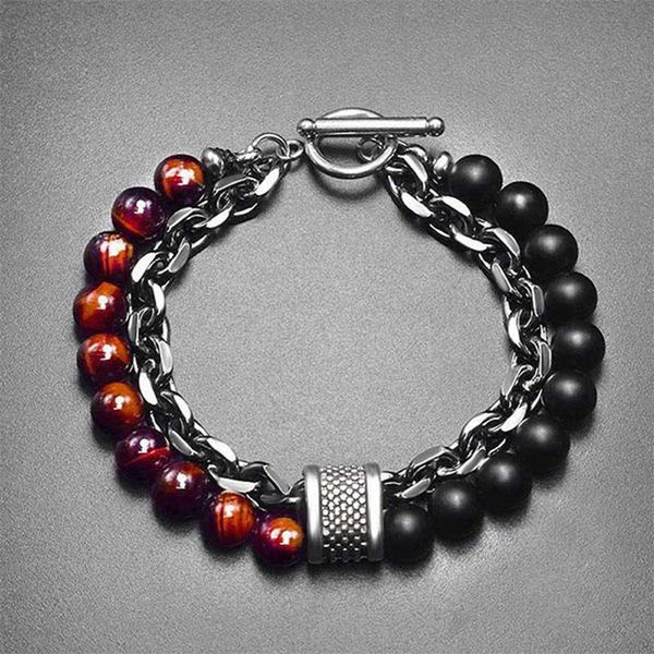 link, chain 2021 tiger eye stone beaded bracelet stainless steel gunmetal link yoga male jewelry, Black
link, chain 2021 tiger eye stone beaded bracelet stainless steel gunmetal link yoga male jewelry, Black