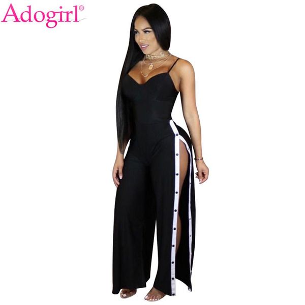 women's jumpsuits & rompers adogirl 2021 summer side slit buttons up loose women v neck spaghetti straps wide leg pants club overalls, Black;white
women's jumpsuits & rompers adogirl 2021 summer side slit buttons up loose women v neck spaghetti straps wide leg pants club overalls, Black;white