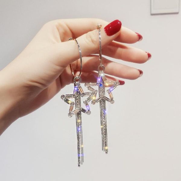 dangle & chandelier 2021 exaggerated personality women rhinestone five pointed star tassel hoop earrings jewelry gift 4 colors, Silver
dangle & chandelier 2021 exaggerated personality women rhinestone five pointed star tassel hoop earrings jewelry gift 4 colors, Silver
