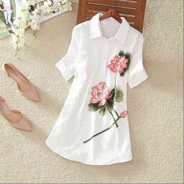 white long office plus size women shirt cotton linen vintage embroidery short sleeve ladies summer casual 4xl 5xl
white long office plus size women shirt cotton linen vintage embroidery short sleeve ladies summer casual 4xl 5xl