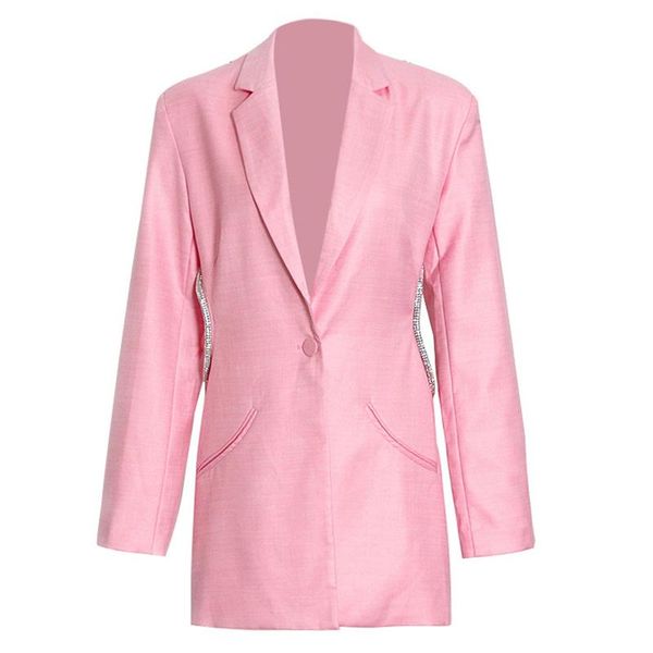 women's suits & blazers elegant women blazer suit niche style personality solid open back one-button for lady fashion jacket, White;black
women's suits & blazers elegant women blazer suit niche style personality solid open back one-button for lady fashion jacket, White;black