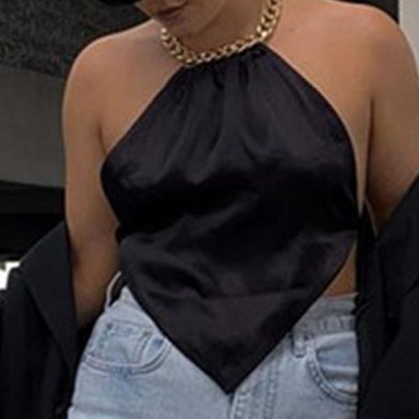 fashion bandage halter chain crop summer women sleeveless backless irregular tank cropped feminino 2021 streetwear women's tan, White
fashion bandage halter chain crop summer women sleeveless backless irregular tank cropped feminino 2021 streetwear women's tan, White